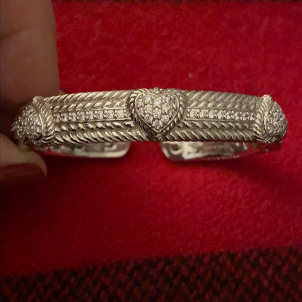 Judith Ripka cuff heart sterling bracelet